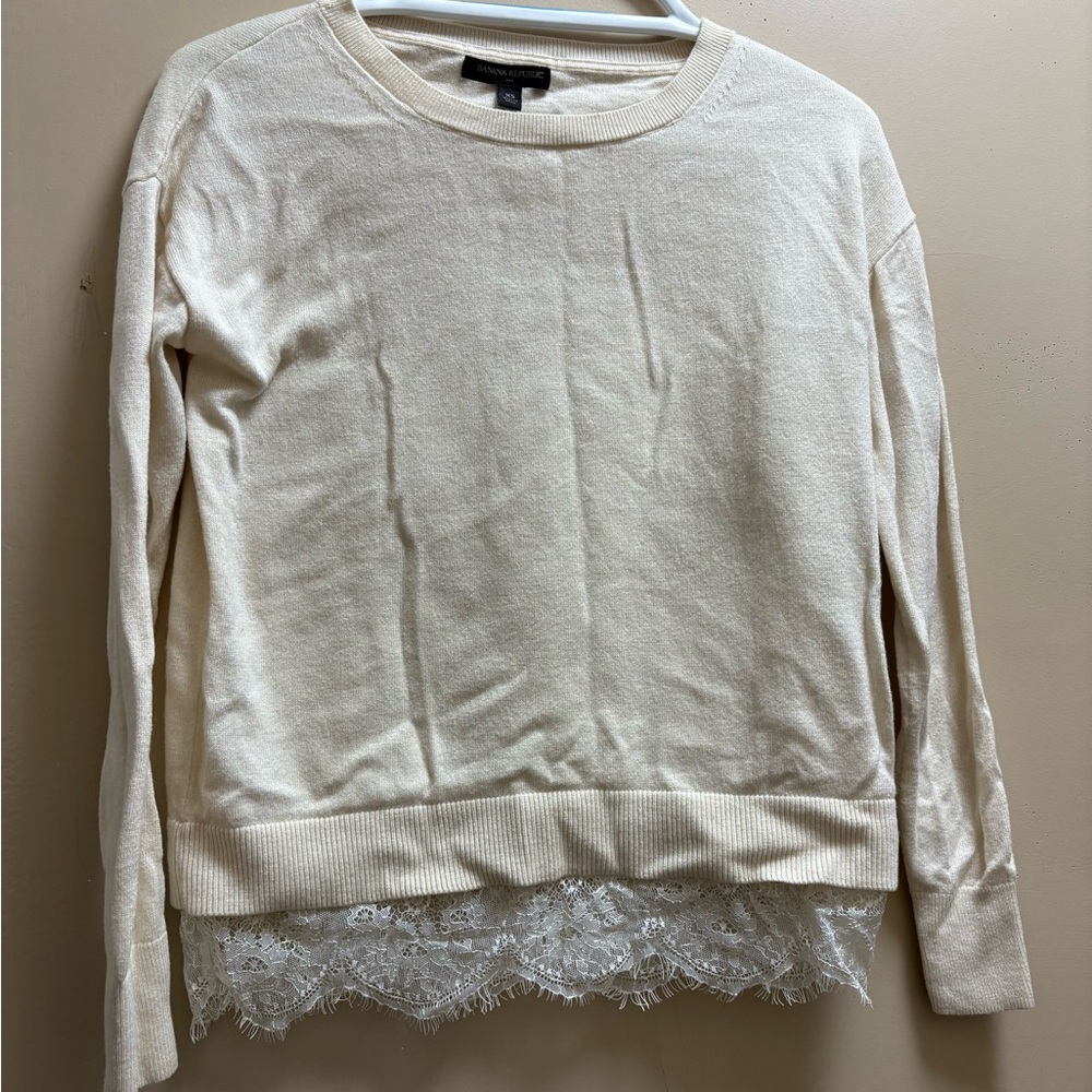 Banana Republic Cream Knit Top